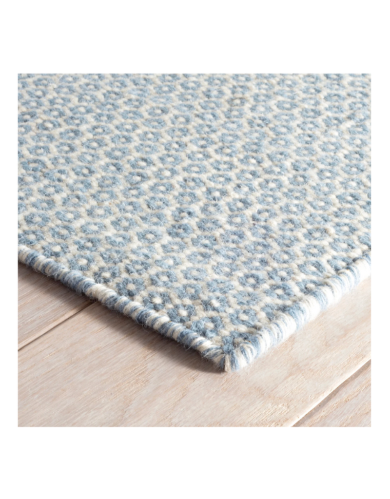 Dash & Albert Dash Handwoven Wool Honeycomb French Blue/Ivory Rug 2'6"x8'