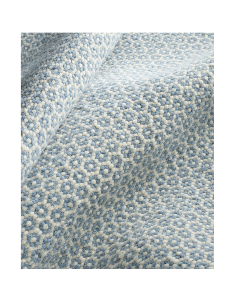 Dash & Albert Dash Handwoven Wool Honeycomb French Blue/Ivory Rug 2'6"x8'