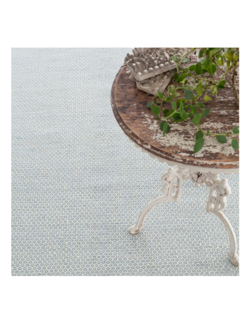 Dash & Albert Dash Handwoven Wool Honeycomb French Blue/Ivory Rug 2'6"x8'