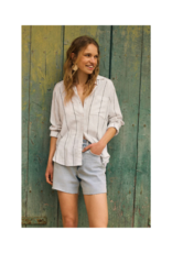 Z Supply The Perfect Linen Top in White Stripe  by Z Supply