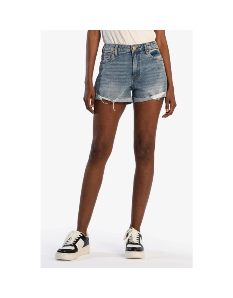 Kut from the Kloth Jane High Rise Short with Fray in Still by Kut from the Kloth