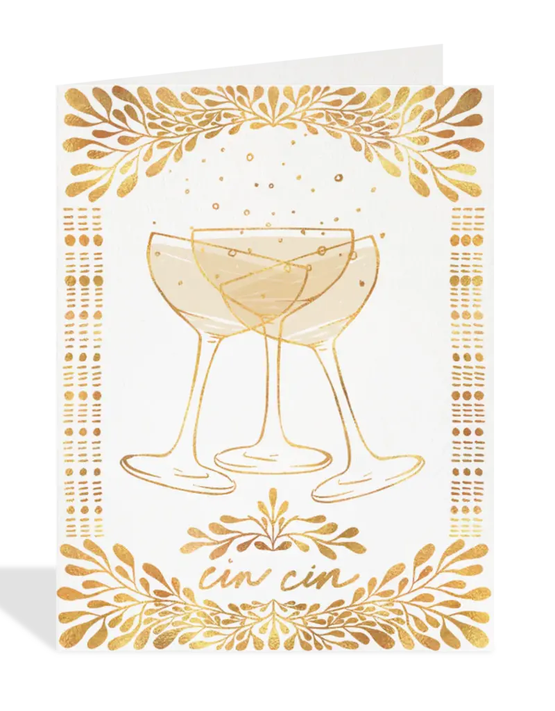 Halfpenny Postage Cin Cin Card
