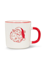 Vintage Style Santa Mug Red
