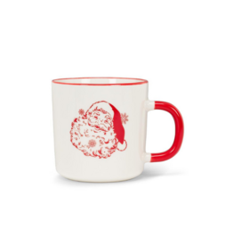 Vintage Style Santa Mug Red