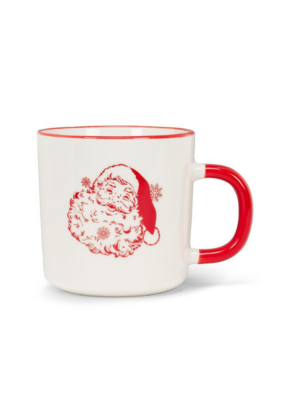 Vintage Style Santa Mug Red