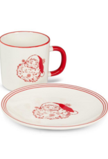 Vintage Style Santa Mug Red