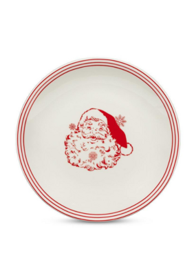 Vintage Style Santa Plate in Red