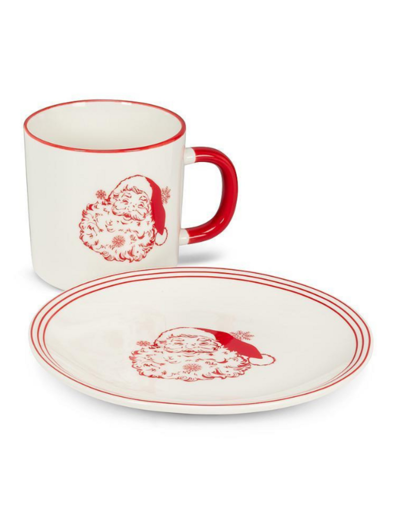 Vintage Style Santa Plate in Red