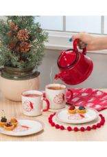 Vintage Style Santa Plate in Red