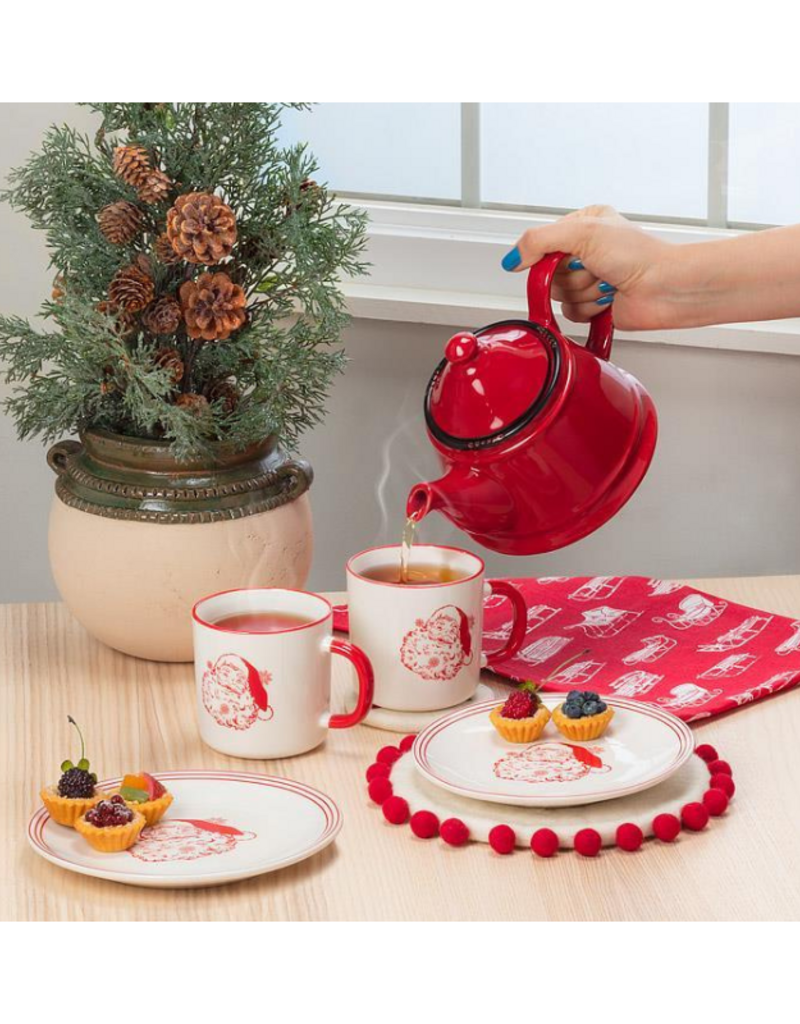 Vintage Style Santa Plate in Red