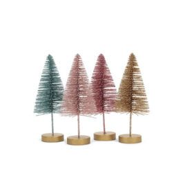 Glitter Bottle Brush Trees Assorted 6"