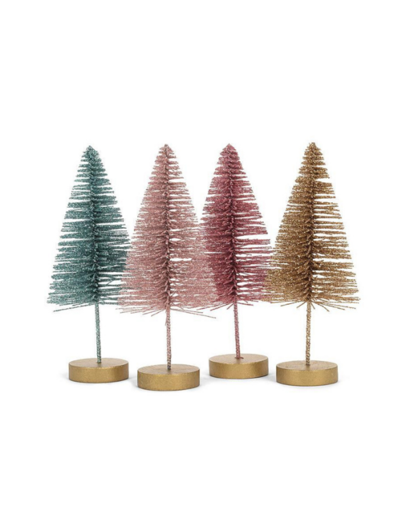 Glitter Bottle Brush Trees Assorted 6"