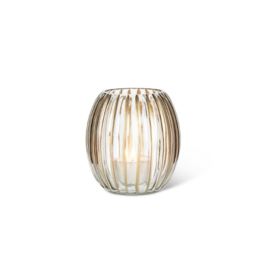 Small Ribbed Striped Votive in Gold