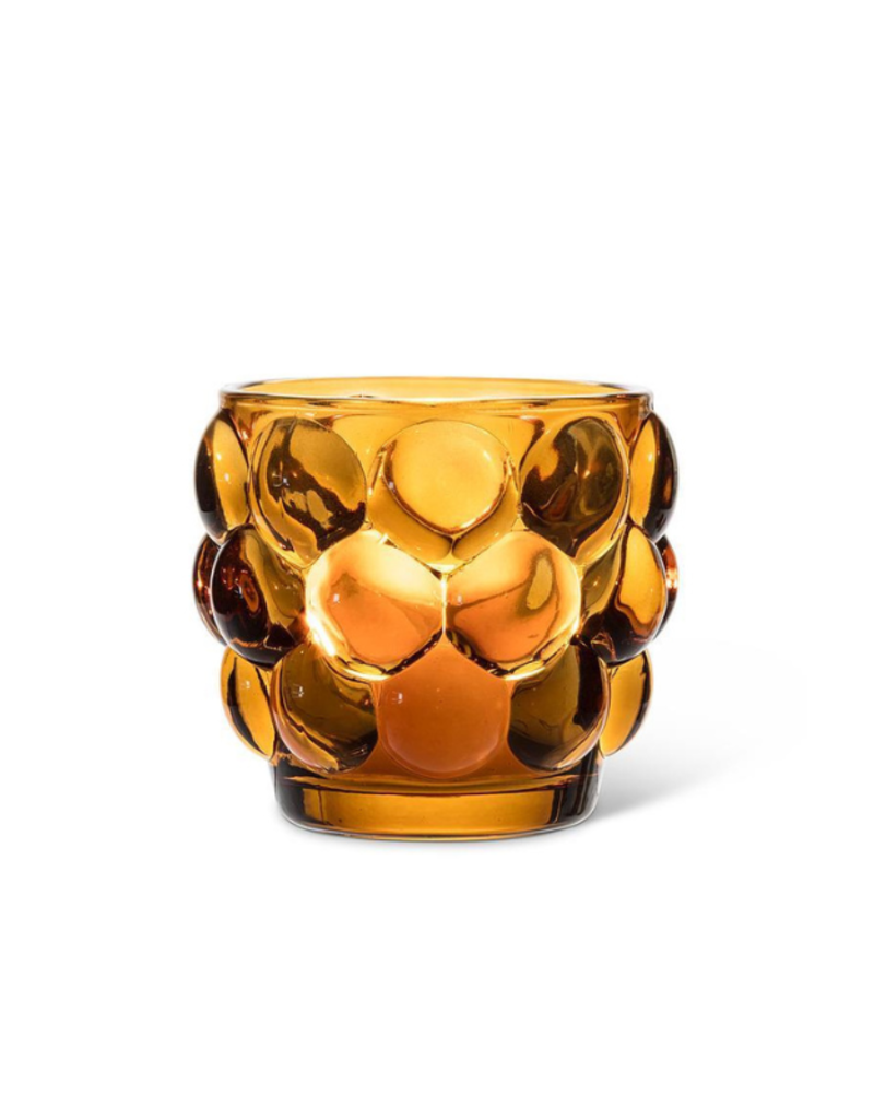 Bubble Votive in Amber 3"
