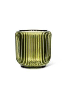 Ribbed Votive in Moss 3.25"