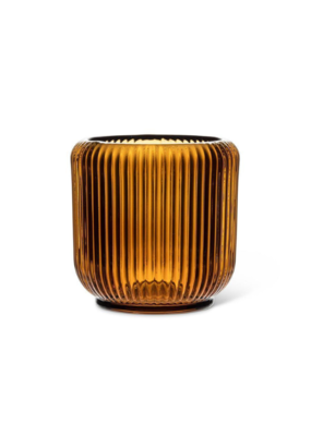 Ribbed Votive Amber 3.25"