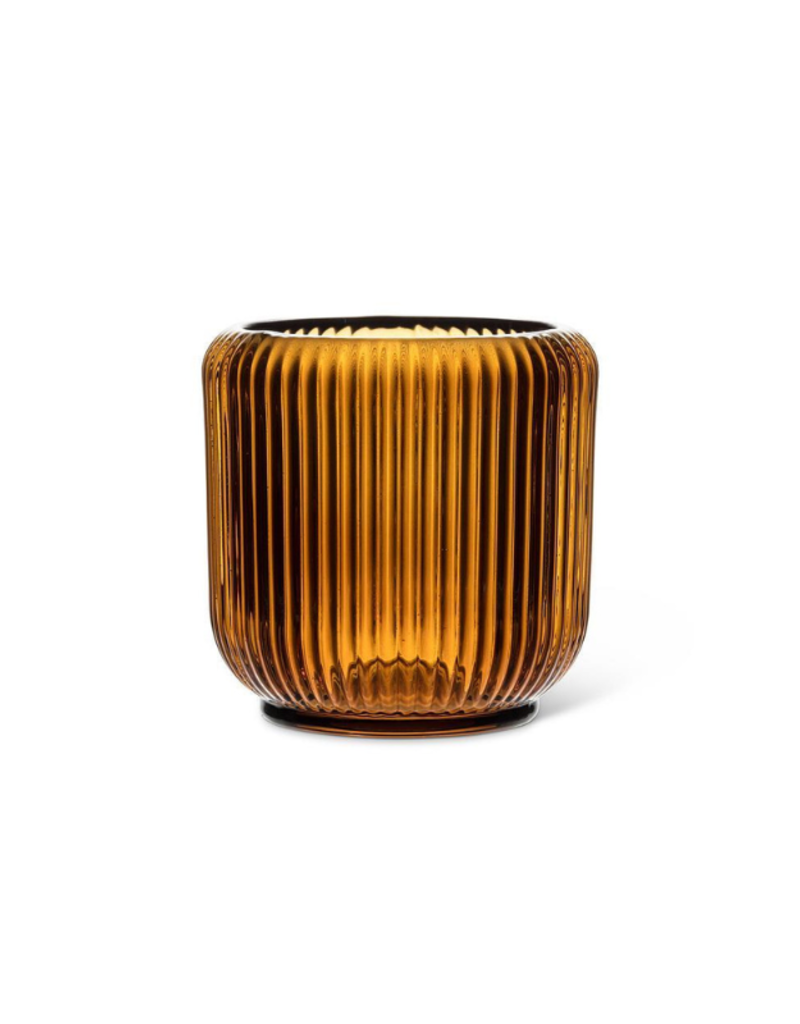 Ribbed Votive Amber 3.25"