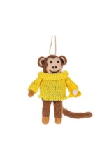Monkey with Banana Wool Ornament