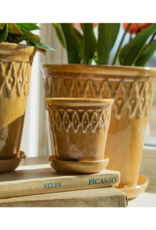 Bacon Basketware Ltd Beige Embossed Planter with Saucer