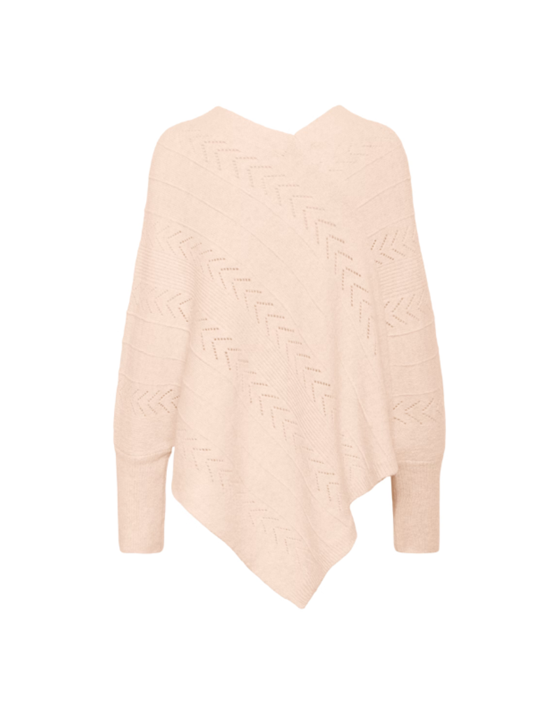 Cream Knit Poncho in Oat Melange by Cream