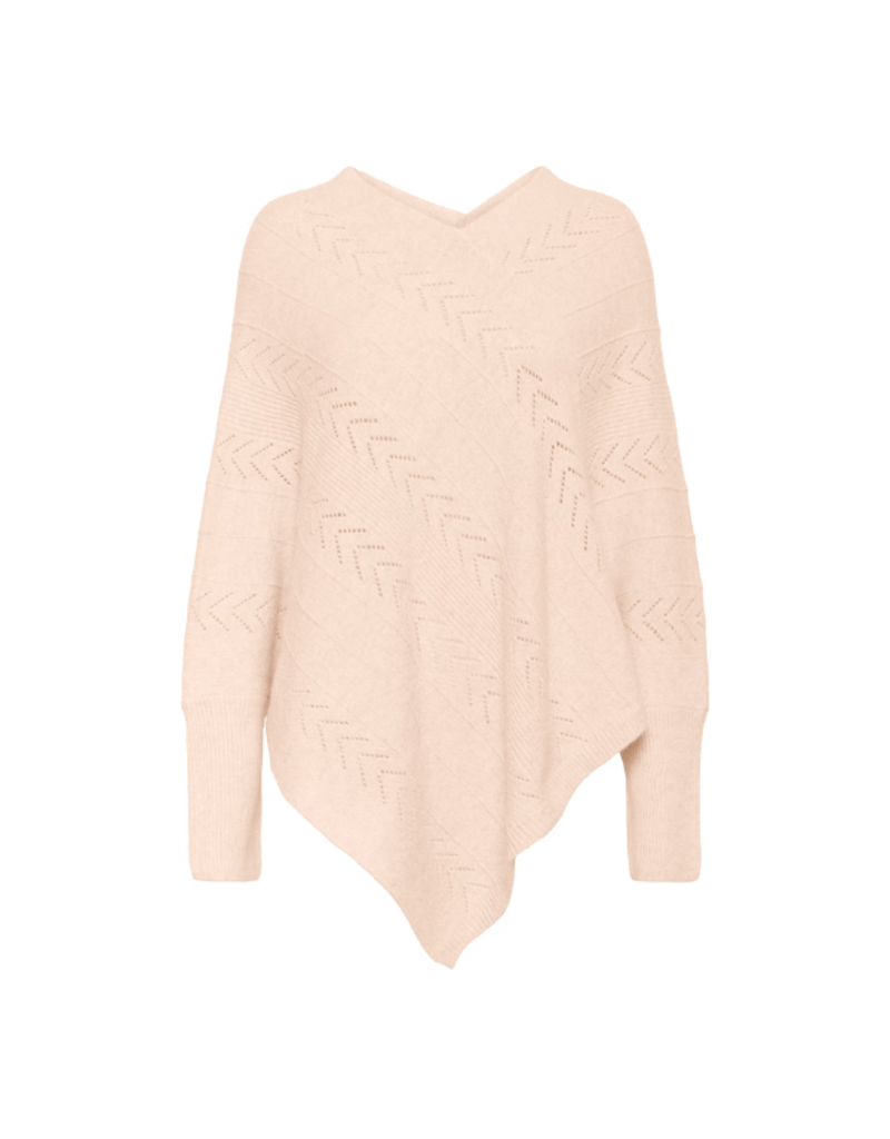 Cream Knit Poncho in Oat Melange by Cream