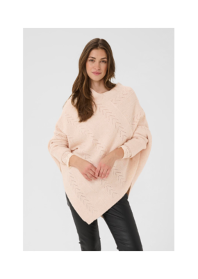 Cream Knit Poncho in Oat Melange by Cream