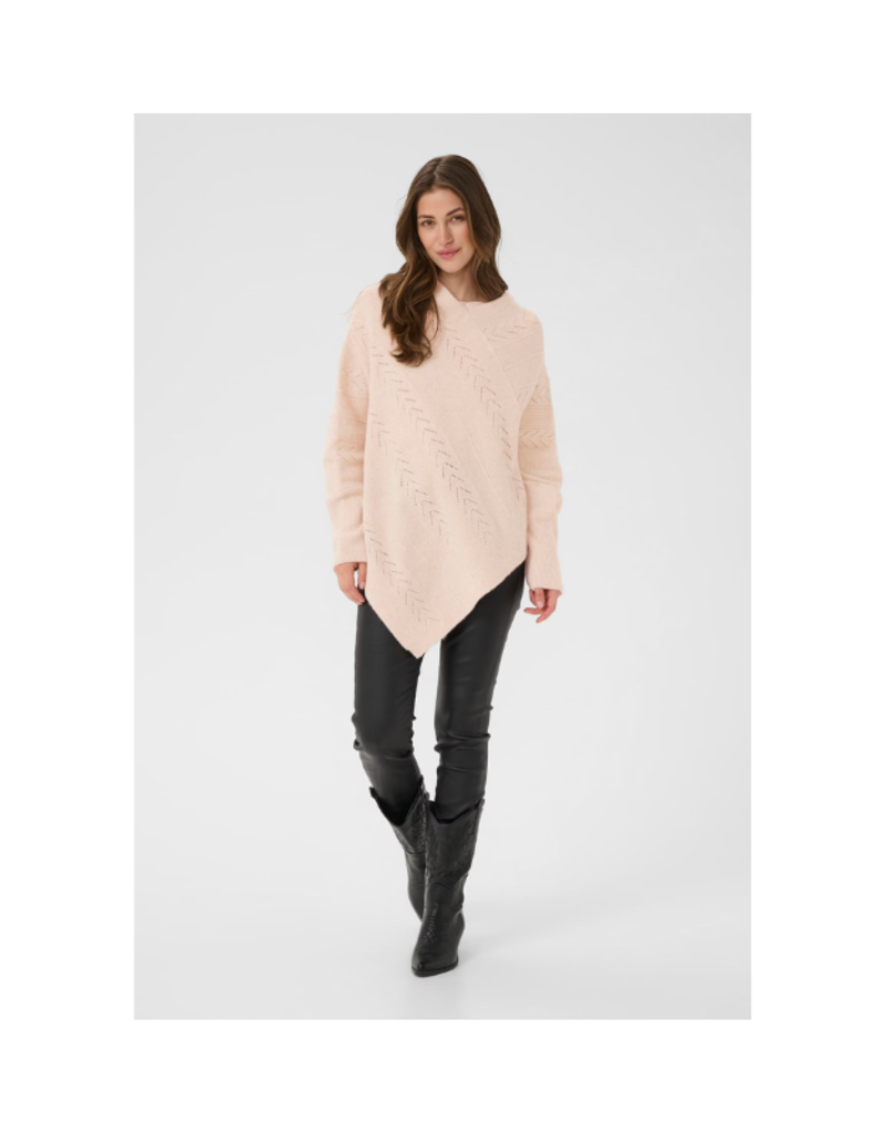 Cream Knit Poncho in Oat Melange by Cream