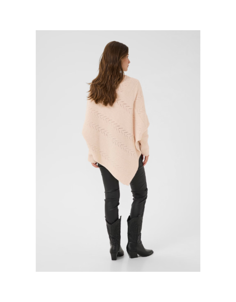 Cream Knit Poncho in Oat Melange by Cream