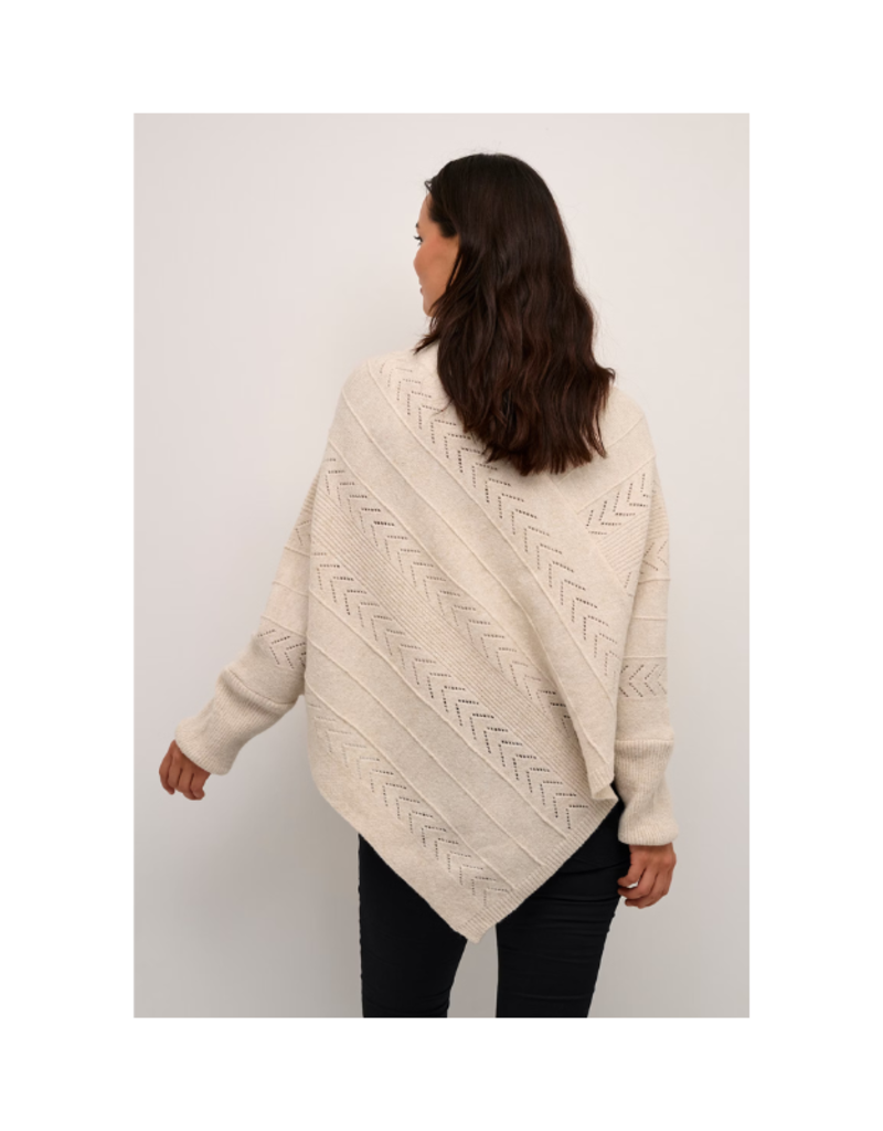 Cream Knit Poncho in Oat Melange by Cream