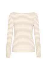 ICHI Cella Longsleeve Tee in Oatmeal Stripe by ICHI