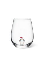 Holiday Stemless Wine Glass with Penguin