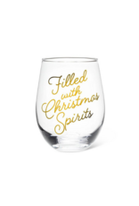 Christmas Spirits Stemless Wine Glass
