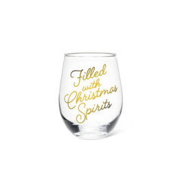 Christmas Spirits Stemless Wine Glass