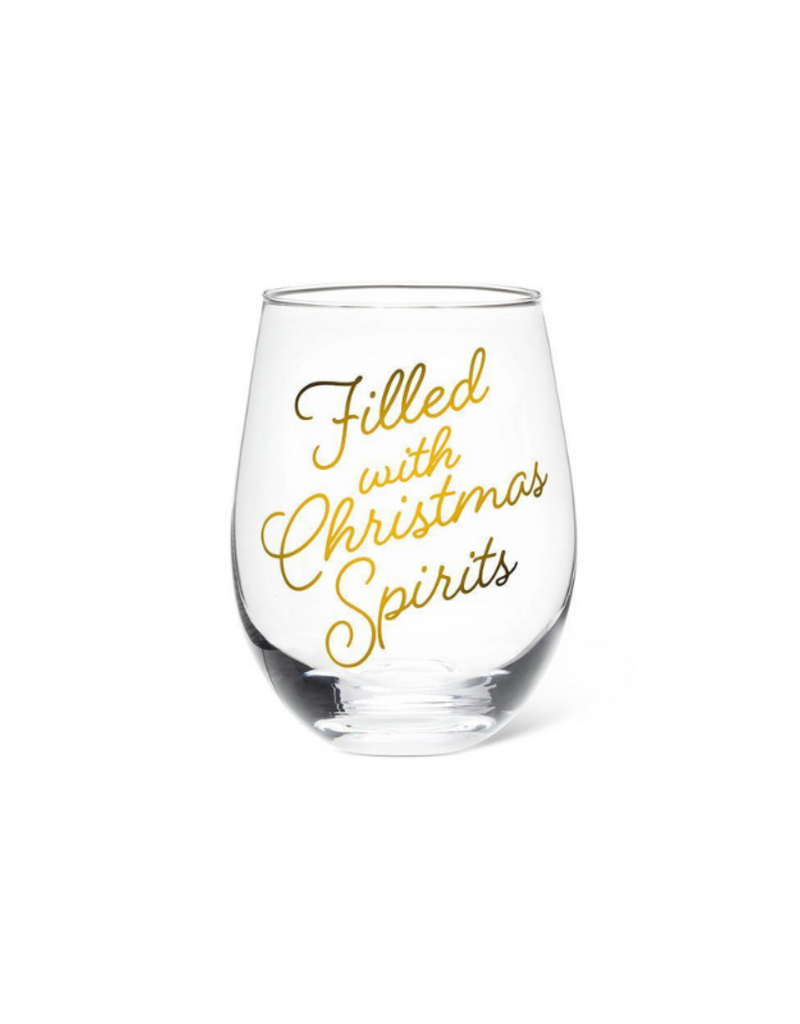 Christmas Spirits Stemless Wine Glass