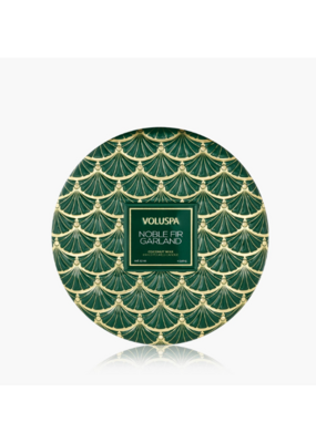 Voluspa 3-Wick Tin Candle in Noble Fir Garland by Voluspa