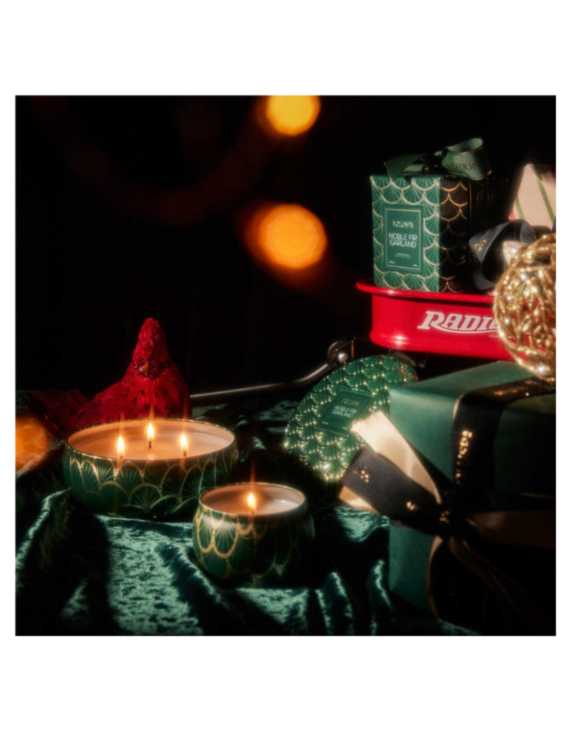 Voluspa Mini Tin Candle in Noble Fir Garland by Voluspa