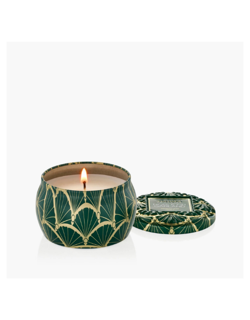 Voluspa Mini Tin Candle in Noble Fir Garland by Voluspa