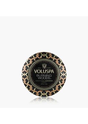 Voluspa Mini Tin Candle in Burning Woods by Voluspa