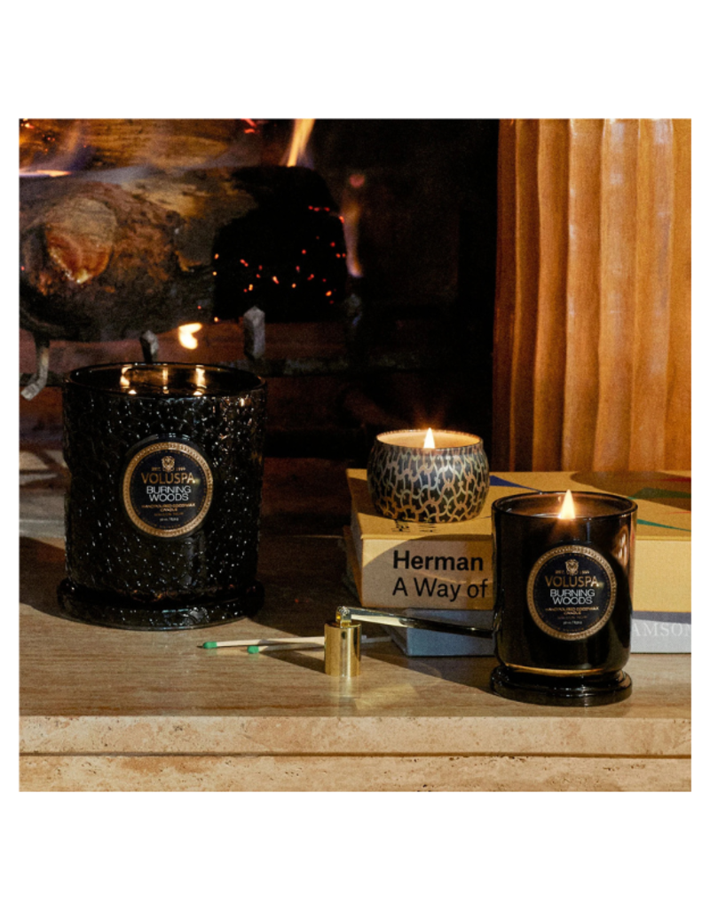 Voluspa Mini Tin Candle in Burning Woods by Voluspa