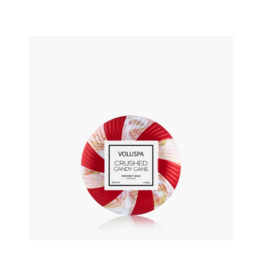 Voluspa Mini Tin Candle in Crushed Candy Cane by Voluspa