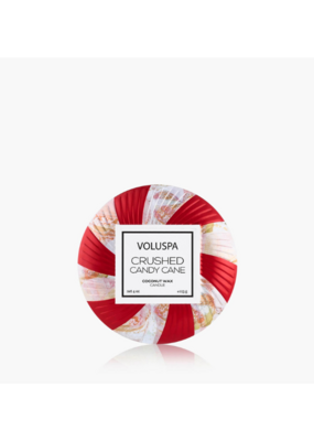 Voluspa Mini Tin Candle in Crushed Candy Cane by Voluspa