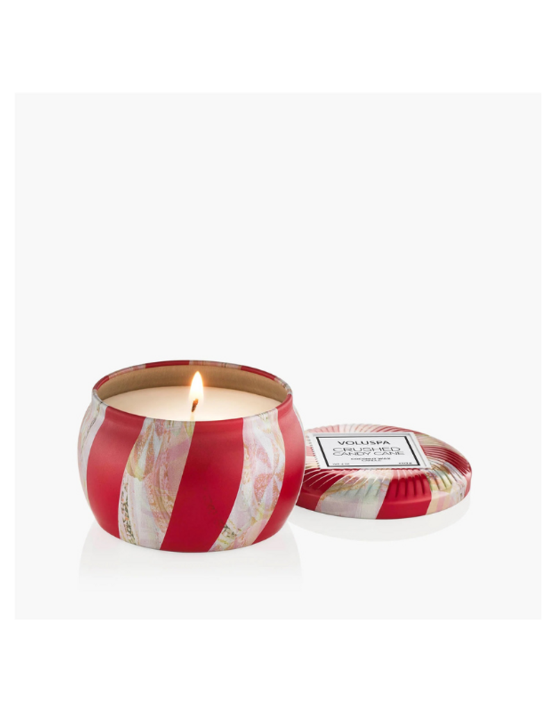 Voluspa Mini Tin Candle in Crushed Candy Cane by Voluspa