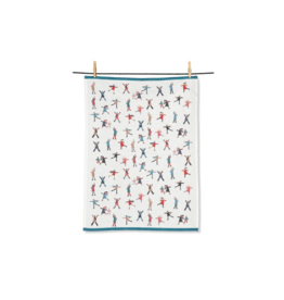 Twirling Skaters Tea Towel