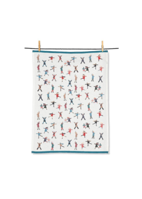 Twirling Skaters Tea Towel