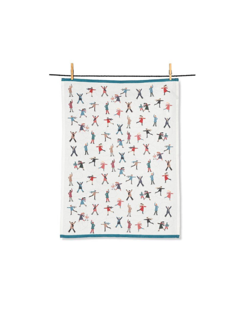 Twirling Skaters Tea Towel