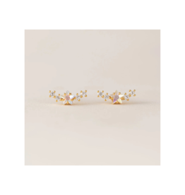 Lover's Tempo Stargazer Climber Earrings Clear by Lover's Tempo