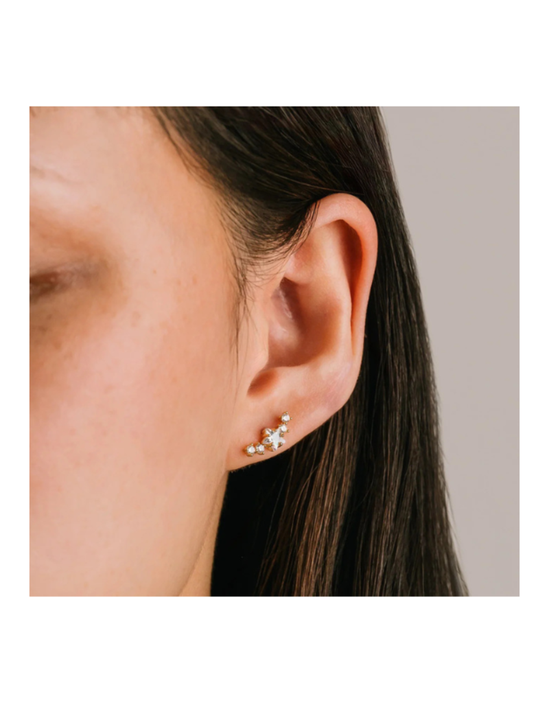 Lover's Tempo Stargazer Climber Earrings Clear by Lover's Tempo