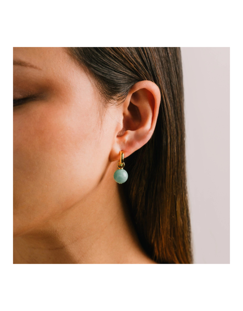 Lover's Tempo Sorrento Gemstone Hoops in Amazonite by Lover's Tempo