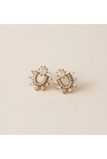 Lover's Tempo Fate Stud Earrings in White Opal by Lover's Tempo