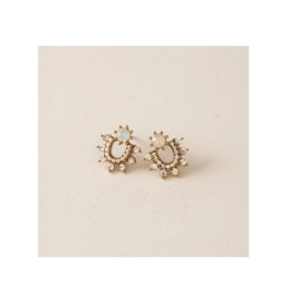 Lover's Tempo Fate Stud Earrings in White Opal by Lover's Tempo
